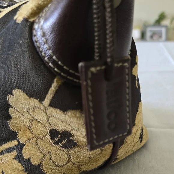 Latico Hobo Bag Embroidered Floral Brown Leather Trim Small Shoulder Purse - Picture 11 of 16